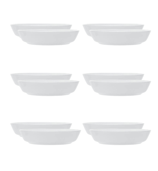 LUBIANA ANKARA | Talerz głęboki 20 cm x 12 sztuk | biała porcelana luz 