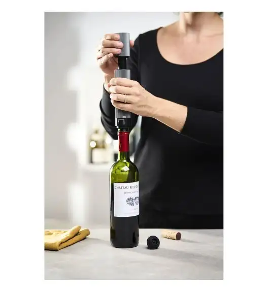 PEUGEOT PRESERVE DUO Pompka próżniowa do wina butelek 20 cm aluminium