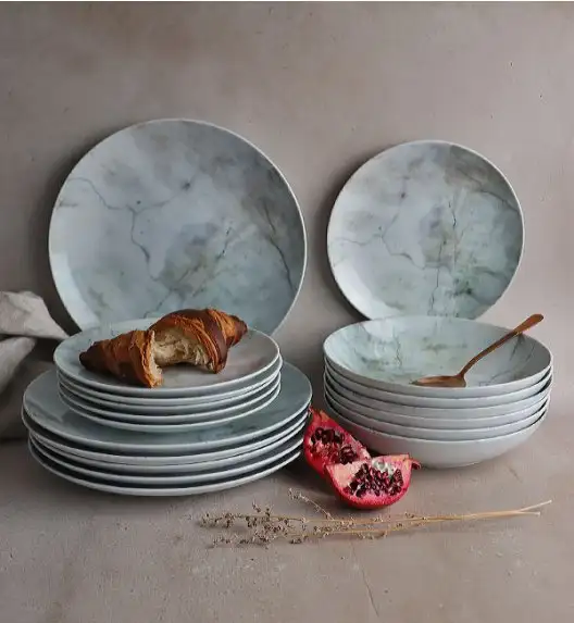 WYPRZEDAŻ! LUBIANA BOSS KERAJET | 002 MARMUREK | Zestaw 4 talerzy głębokich| porcelana