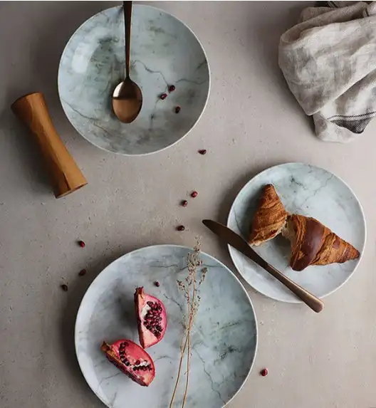 WYPRZEDAŻ! LUBIANA BOSS KERAJET | 002 MARMUREK | Zestaw 4 talerzy głębokich| porcelana