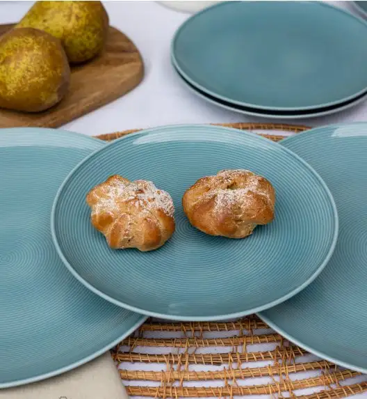 WYPRZEDAŻ! LUBIANA ETO MODERN K6  Zestaw 3 talerzy deserowych 20,5 cm / porcelana ręcznie malowana