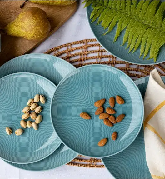 WYPRZEDAŻ! LUBIANA ETO MODERN K6  Zestaw 3 talerzy deserowych 20,5 cm / porcelana ręcznie malowana