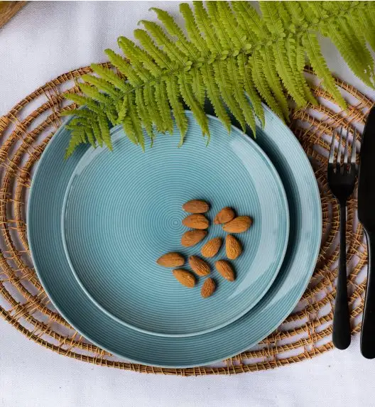 WYPRZEDAŻ! LUBIANA ETO MODERN K6  Zestaw 3 talerzy deserowych 20,5 cm / porcelana ręcznie malowana