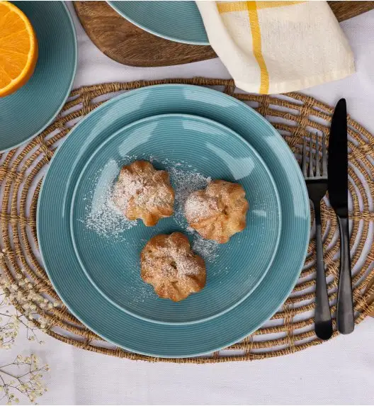 WYPRZEDAŻ! LUBIANA ETO MODERN K6  Zestaw 3 talerzy deserowych 20,5 cm / porcelana ręcznie malowana