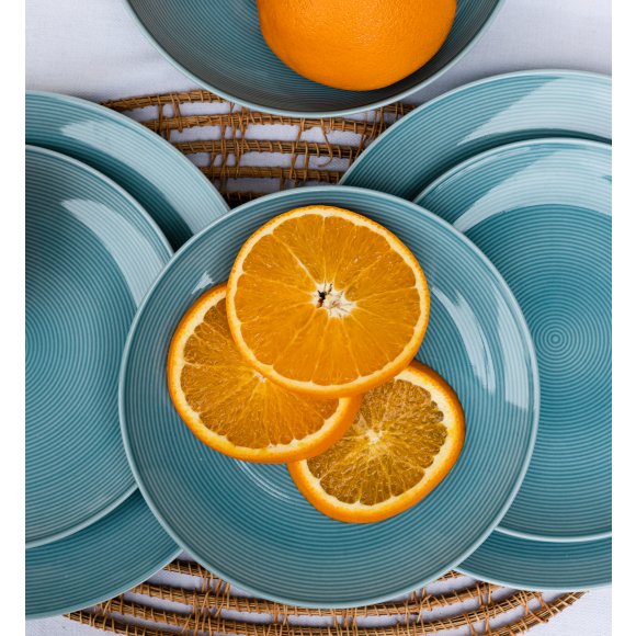 WYPRZEDAŻ! LUBIANA ETO MODERN K6  Zestaw 3 talerzy deserowych 20,5 cm / porcelana ręcznie malowana