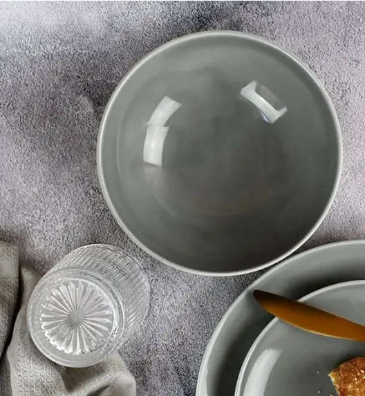 WYPRZEDAŻ! LUBIANA BOSS K1 Zestaw 3 talerzy głębokich 18 cm / szary