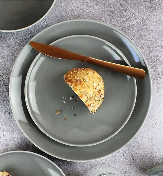 WYPRZEDAŻ! LUBIANA BOSS K1 Zestaw 3 talerzy obiadowych 27 cm / szary