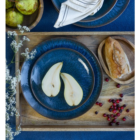 WYPRZEDAŻ! LUBIANA BOSS KERAJET COSMOS Zestaw 3 talerzy deserowych 20,5 cm 9154 / 631 | niebieski