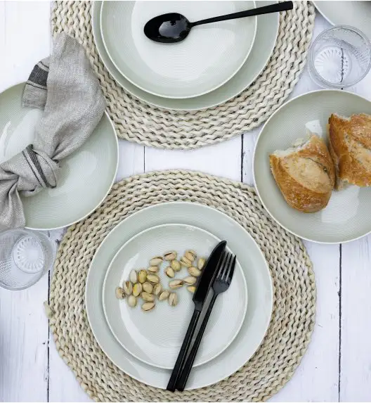 WYPRZEDAŻ! LUBIANA ETO MODERN KE00 Serwis obiadowy kremowy 9 el / 3 osób / porcelana 