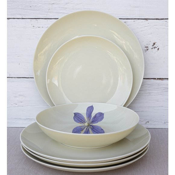 WYPRZEDAŻ! LUBIANA ETO MODERN KE00 Serwis obiadowy kremowy 9 el / 3 osób / porcelana 