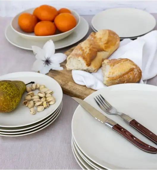 WYPRZEDAŻ! LUBIANA ETO MODERN KE00 Serwis obiadowy kremowy 9 el / 3 osób / porcelana 