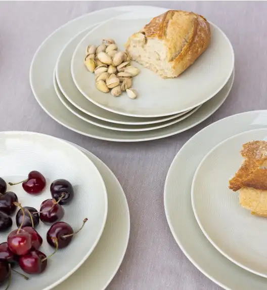 WYPRZEDAŻ! LUBIANA ETO MODERN KE00 Serwis obiadowy kremowy 9 el / 3 osób / porcelana 