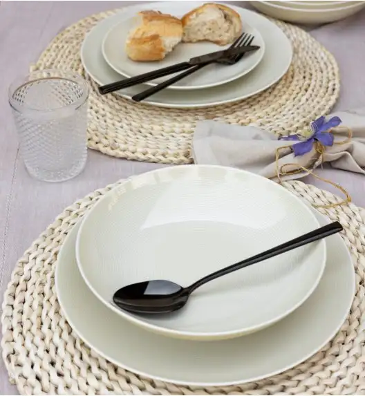 WYPRZEDAŻ! LUBIANA ETO MODERN KE00 Zestaw 2 talerzy obiadowych i deserowych / 4 el / porcelana 