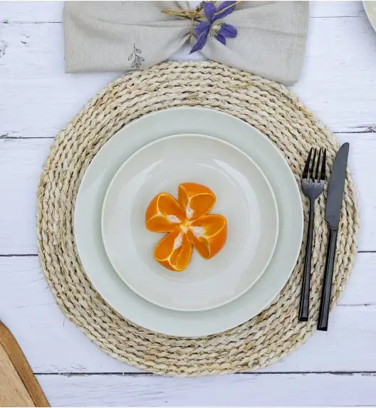 WYPRZEDAŻ! LUBIANA ETO MODERN KE00 Zestaw 2 talerzy obiadowych i deserowych / 4 el / porcelana 