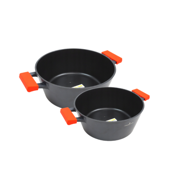 WYPRZEDAŻ! ZWIEGER OBSIDIAN Garnki bez pokrywki 2 l/ 20 cm + 3l/ 24 cm GREBLON C3+