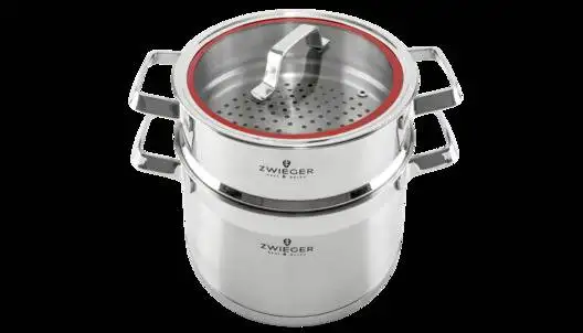 WYPRZEDAŻ! ZWIEGER KLASSIKER Komplet garnków z pokrywkami 10 el / stal nierdzewna SS 304 / BRAK POKRYWKI 18 CM W KOMPLECIE