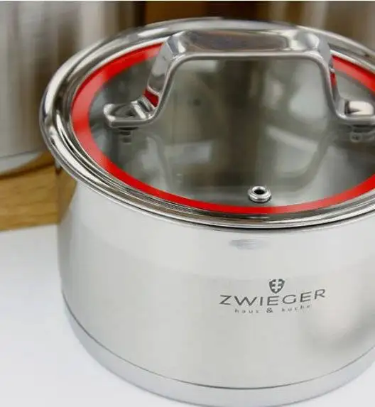 WYPRZEDAŻ! ZWIEGER KLASSIKER Komplet garnków z pokrywkami 10 el / stal nierdzewna SS 304 / BRAK POKRYWKI 18 CM W KOMPLECIE