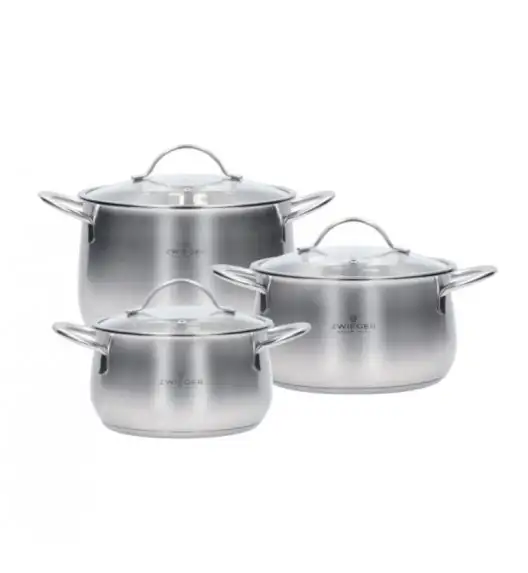 WYPRZEDAŻ! ZWIEGER PRACTI PLUS Komplet 3 garnków | stal nierdzewna | zmywarka | indukcja - BRAK POKRYWKI 20 CM W KOMPLECIE!
