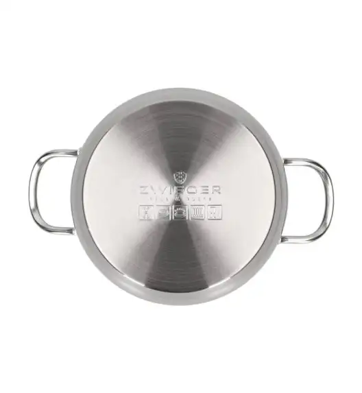 WYPRZEDAŻ! ZWIEGER ROCCA Komplet 6 el garnków 1,8l/ 2,5l, 5,6 l  z pokrywkami 16/18/24 cm / stal nierdzewna AISI 304  - PRIDUKT WYPRZEDAŻOWY! (z oryginalnego kpl 8el)