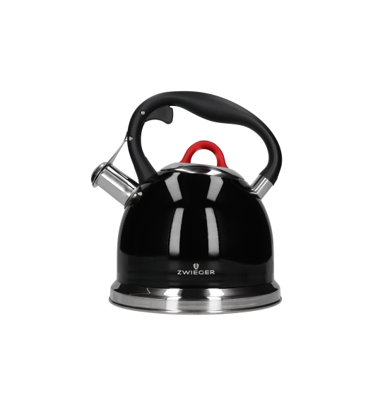ZWIEGER VERON Czajnik 2,5 l / czarny / z gwizdkiem / gaz i indukcja
