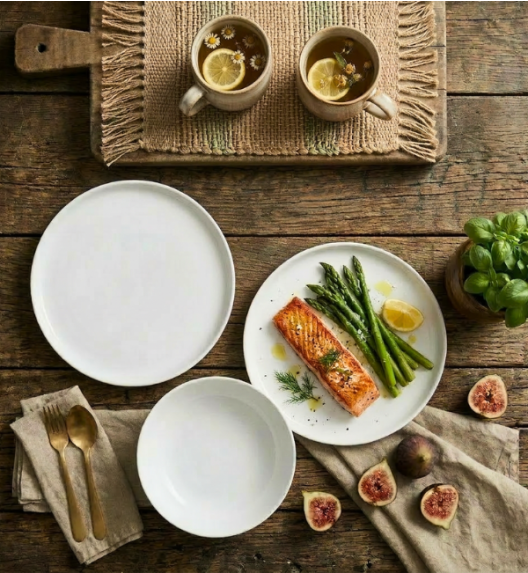 LUBIANA ANKARA | Serwis obiadowy 54 el dla 18 osób | biała porcelana  