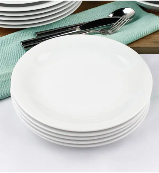 WYPRZEDAŻ! LUBIANA ETO Komplet talerzy obiadowych i głębokich / 12 el /  porcelana