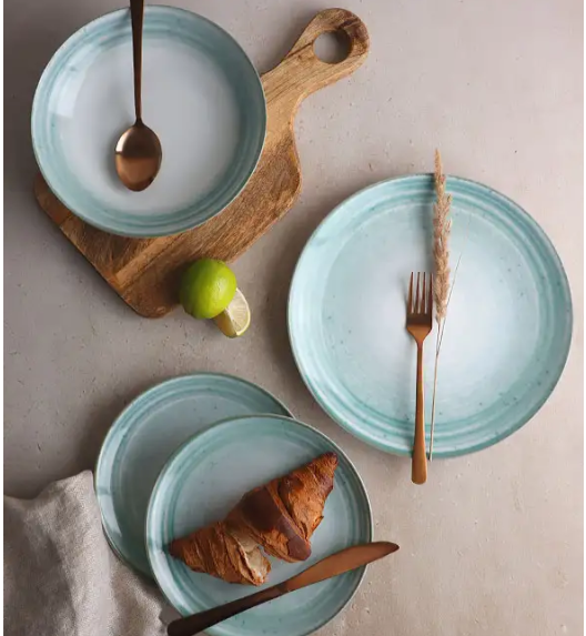 WYPRZEDAŻ! LUBIANA BOSS KERAJET | 013 ZIELONY | Komplet 6 talerzy dla 2 osób | N003