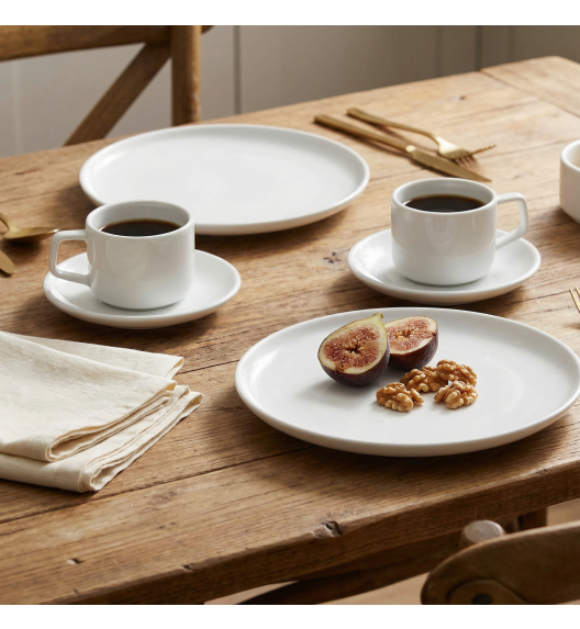 LUBIANA ANKARA | Serwis obiadowo - kawowy 90 el dla 18 osób | biała porcelana  