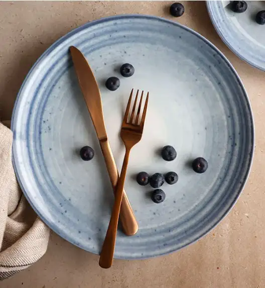 WYPRZEDAŻ! LUBIANA BOSS KERAJET | 014 NIEBIESKI | Komplet 6 talerzy obiadowych | N004