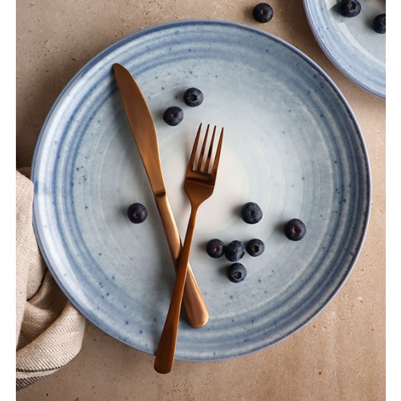 WYPRZEDAŻ! LUBIANA BOSS KERAJET | 014 NIEBIESKI | Komplet 6 talerzy obiadowych | N004