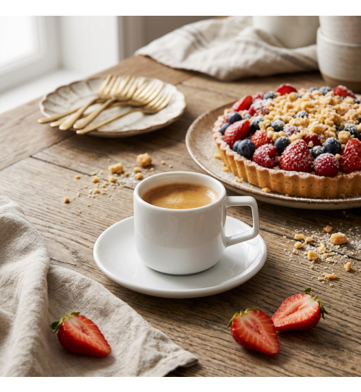 LUBIANA ANKARA | Serwis obiadowo - kawowy 120 el dla 24 osób | biała porcelana  