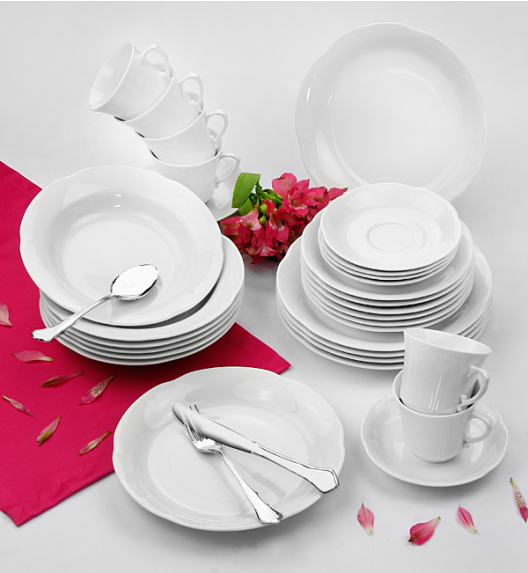 WYPRZEDAŻ! CHODZIEŻ KAMELIA C000 BIAŁA komplet 5 spodków / porcelana