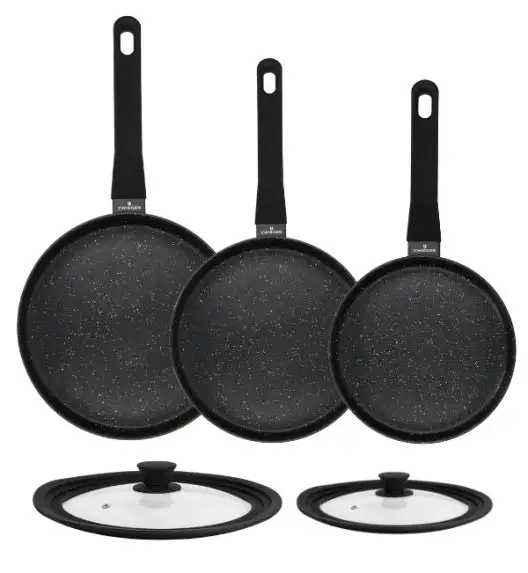 ZWIEGER VERON Komplet patelni 20, 24, 28 cm + Pokrywki uniwersalne Tadar