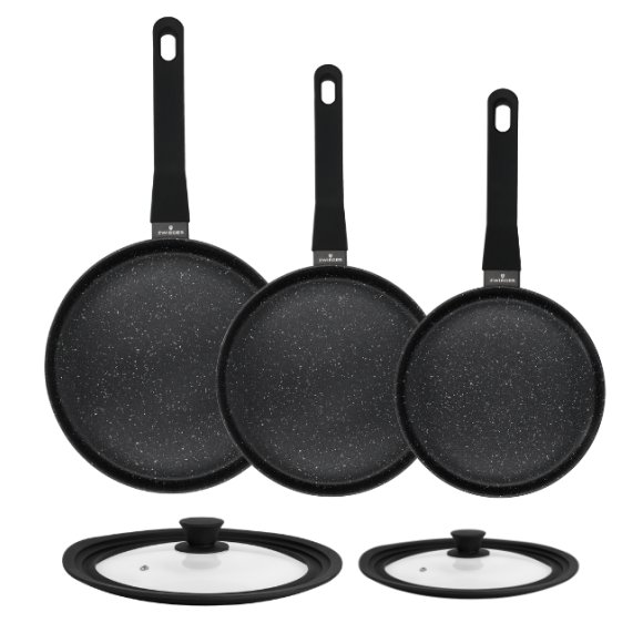 ZWIEGER VERON Komplet patelni 20, 24, 28 cm + Pokrywki uniwersalne Tadar