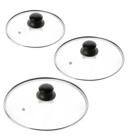 ZWIEGER VERON Komplet patelni 20, 24, 28 cm + Patelnia głęboka z pokrywką 28 cm + Pokrywki szklane Tadar