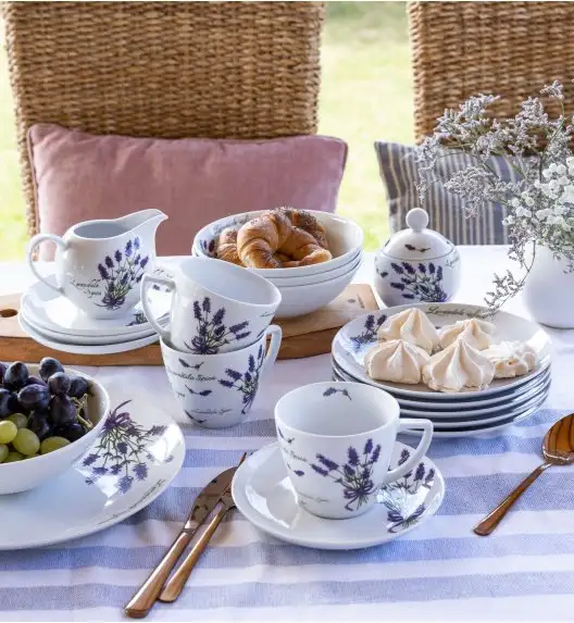 WYPRZEDAŻ! LUBIANA LAWENDA 5979 Zestaw 3 spodków 17,5 cm do filiżanek 350 ml / porcelana