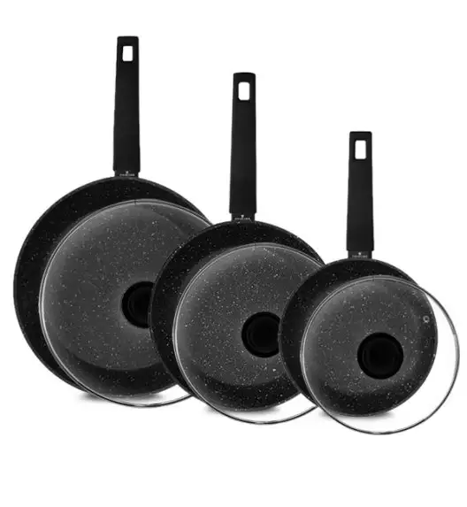 ZWIEGER FORTE Komplet garnków z pokrywkami 16, 18, 20, 24 cm + Patelnie 20, 24, 28 cm + Brytfanna LAVENA + Pokrywki szklane Tadar