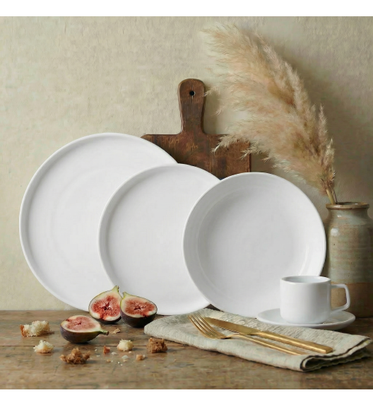 LUBIANA ANKARA | Serwis obiadowo - kawowy 126 el dla 18 osób | biała porcelana  