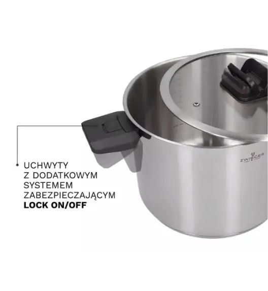 ZWIEGER KOMPACT BLACK Komplet 3 garnków z pokrywkami + Brytfanna LAVENA