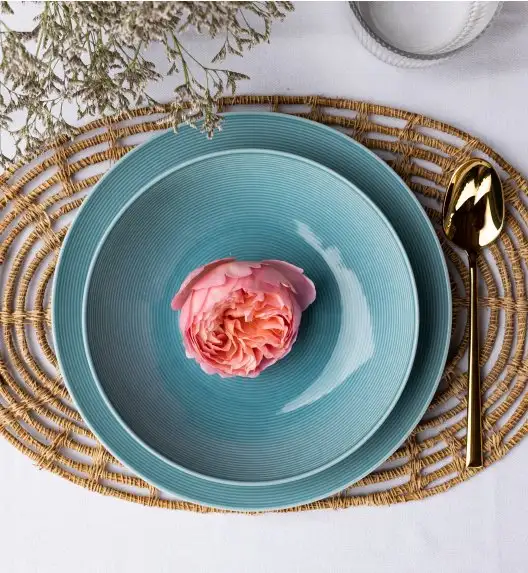 WYPRZEDAŻ! LUBIANA ETO MODERN K6 Talerz głęboki 22 cm | luz | niebieski | porcelana 