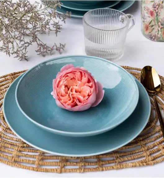 WYPRZEDAŻ! LUBIANA ETO MODERN K6 Talerz głęboki 22 cm | luz | niebieski | porcelana 