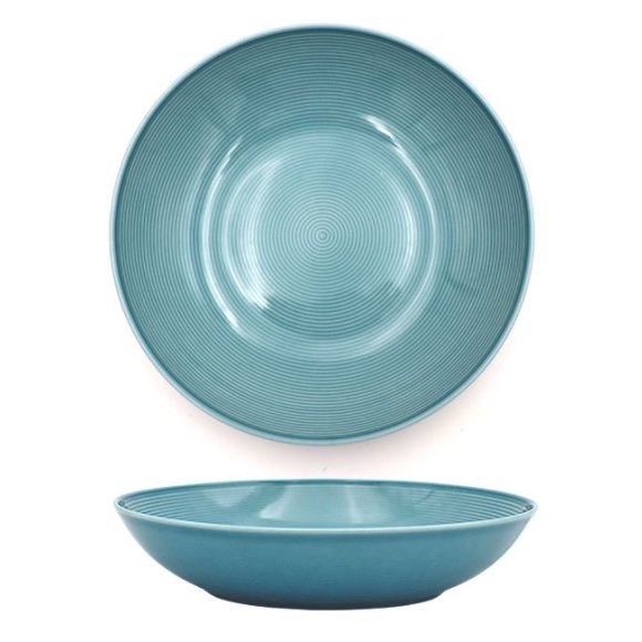 WYPRZEDAŻ! LUBIANA ETO MODERN K6 Talerz głęboki 22 cm | luz | niebieski | porcelana 