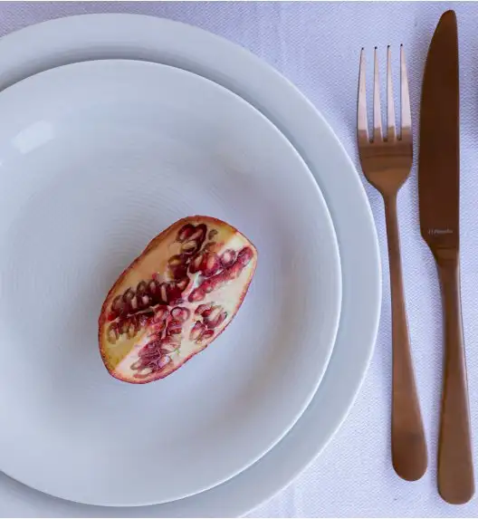 WYPRZEDAŻ! LUBIANA ETO MODERN BIAŁY Zestaw talerzy obiadowych 3 el / porcelana dekorowana