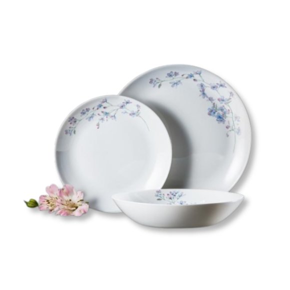 WYPRZEDAŻ! AMBITION LINUM Zestaw talerzy głębokich i deserowych 12 elementów dla 6 osób / szkło