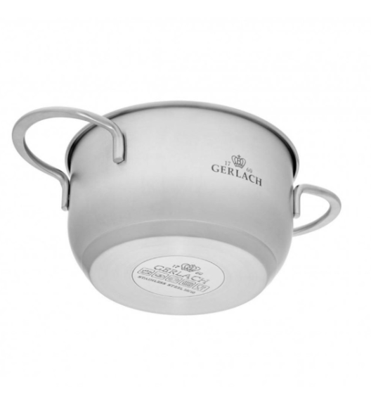 WYPRZEDAŻ! GERLACH FINE Garnek 2,0l z pokrywką 18 cm | stal 18/10 | indukcja