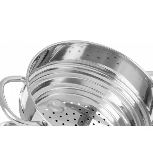 WYPRZEDAŻ! GERLACH SENDO Komplet garnki z pokrywkami 8 el - BRAK GARNKA 24 CM Z POKRYWKĄ + BRAK POKRYWKI 18 CM / stal nierdzewna / indukcja