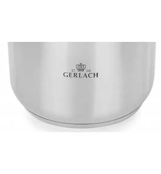WYPRZEDAŻ! GERLACH SENDO Komplet garnki z pokrywkami 8 el - BRAK GARNKA 24 CM Z POKRYWKĄ + BRAK POKRYWKI 18 CM / stal nierdzewna / indukcja