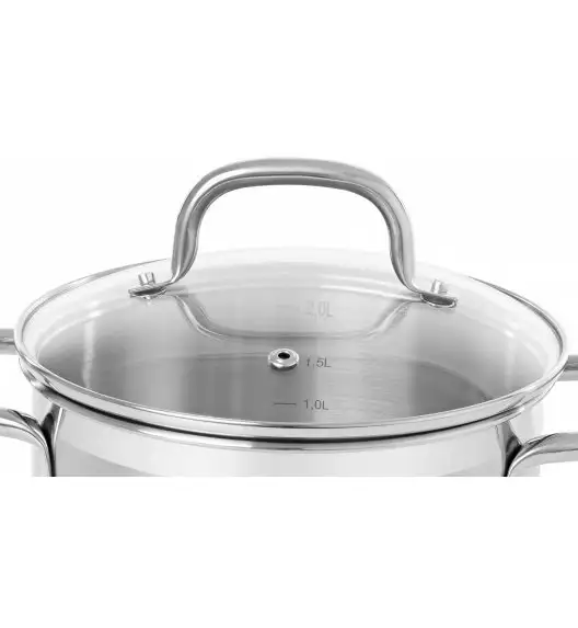 WYPRZEDAŻ! GERLACH SENDO Komplet garnki z pokrywkami 8 el - BRAK GARNKA 24 CM Z POKRYWKĄ + BRAK POKRYWKI 18 CM / stal nierdzewna / indukcja