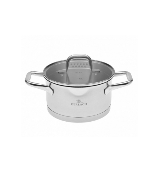 WYPRZEDAŻ! GERLACH MODEL Komplet Garnki z pokrywkami 9 el /  BRAK POKRYWKI 20 CM!! stal nierdzewna 18/10 / INDUKCJA 