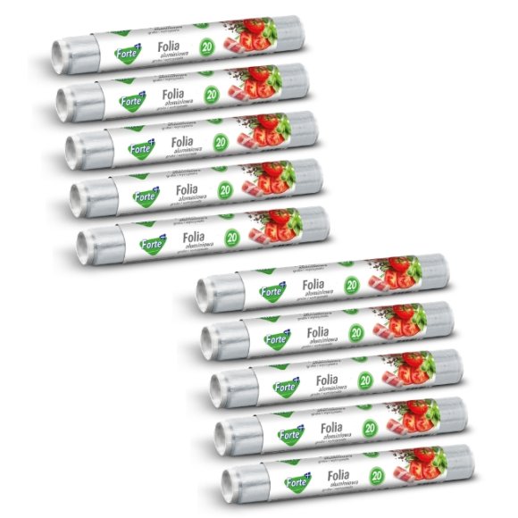 FORTE+ Komplet 10x Folia aluminiowa 20 m / spożywcza / rolka